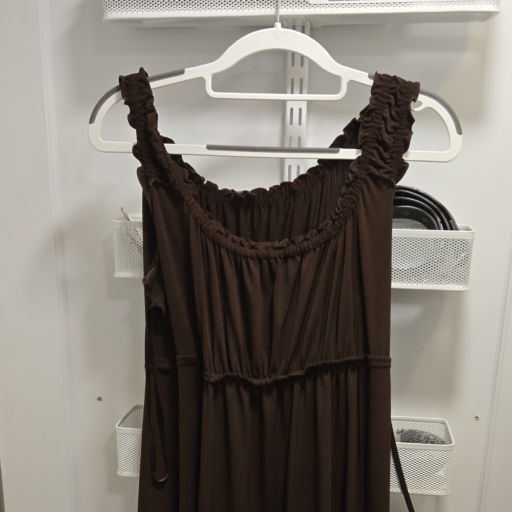 American Living Brown Ruched Sundress